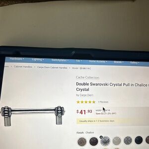 Cache Double SWAROVSKI Crystal Drawer Handle